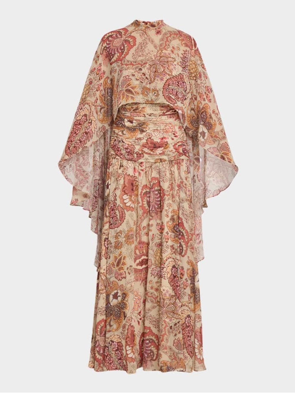 Emanuel Ungaro Gretchen Floral-Print Maxi Dress w/ Cape. - Picture 5 of 5